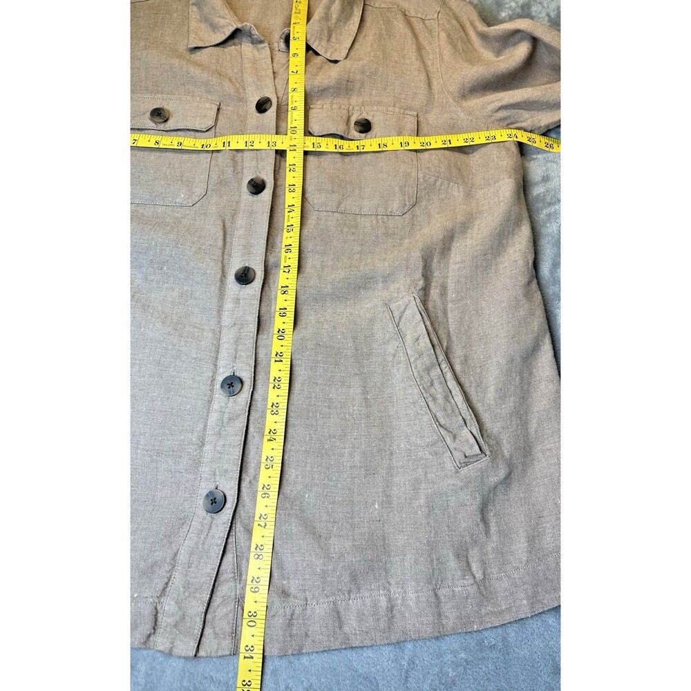 J Jill Love Linen NEW womens linen luxury shacket sz 1X versatile summer travel - Picture 7 of 10